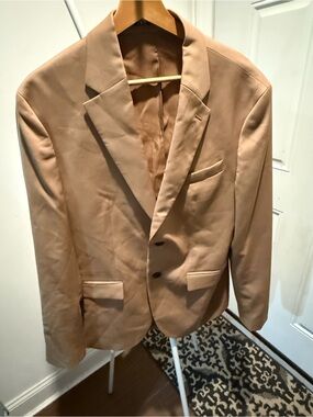 Zara Men's Light Tan Blazer - Two-Button Sport Coat